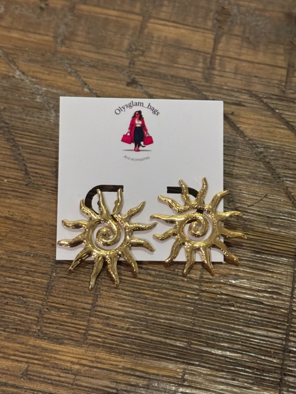 Gold Sunburst Stud Earrings - Olysglam_bags